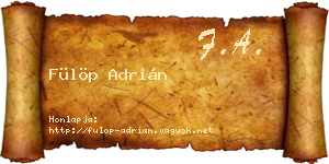 Fülöp Adrián névjegykártya